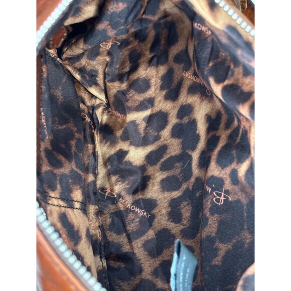 B Makowsky Boho Brown Leather Shoulder Crossbody Bag Tassels Zippers Authentic - Picture 8 of 12